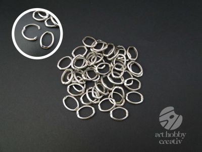 Inel oval carabina - argintiu 3cm - set/4buc